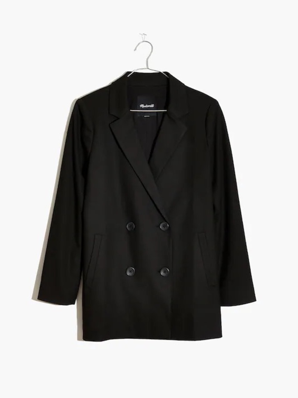 Madewell Caldwell Double-Breasted Blazer: Two Button Edition in True Black